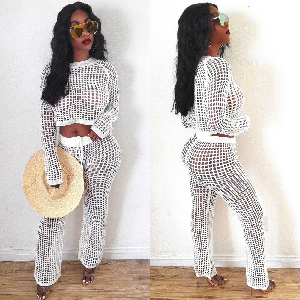 COPY - Two piece knit beach cover up set